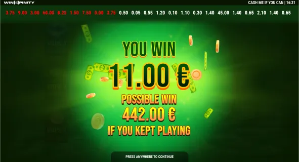 Cash me if you can screenshot 2 by Winspinity