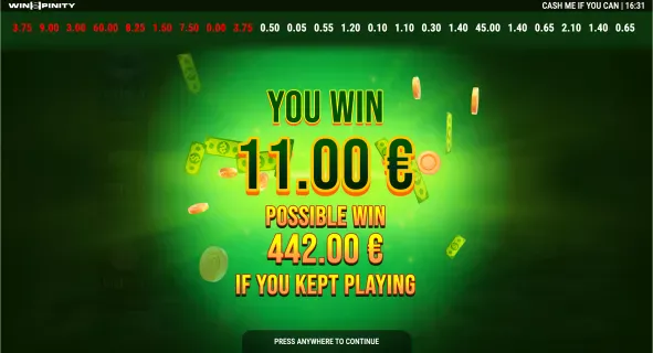 Cash me if you can screenshot 2 by Winspinity